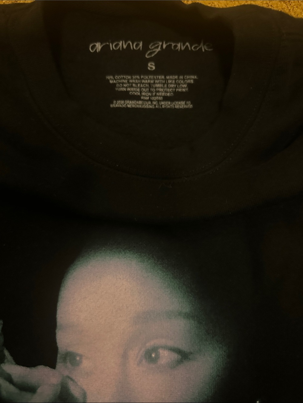 Ariana Grande Black Crewneck with Spotlight Portrait Graphic - Picture 4 of 4